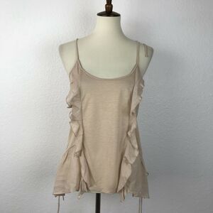 Chelsea 28 Linen Blend Side Tie Ruffled Tank Top